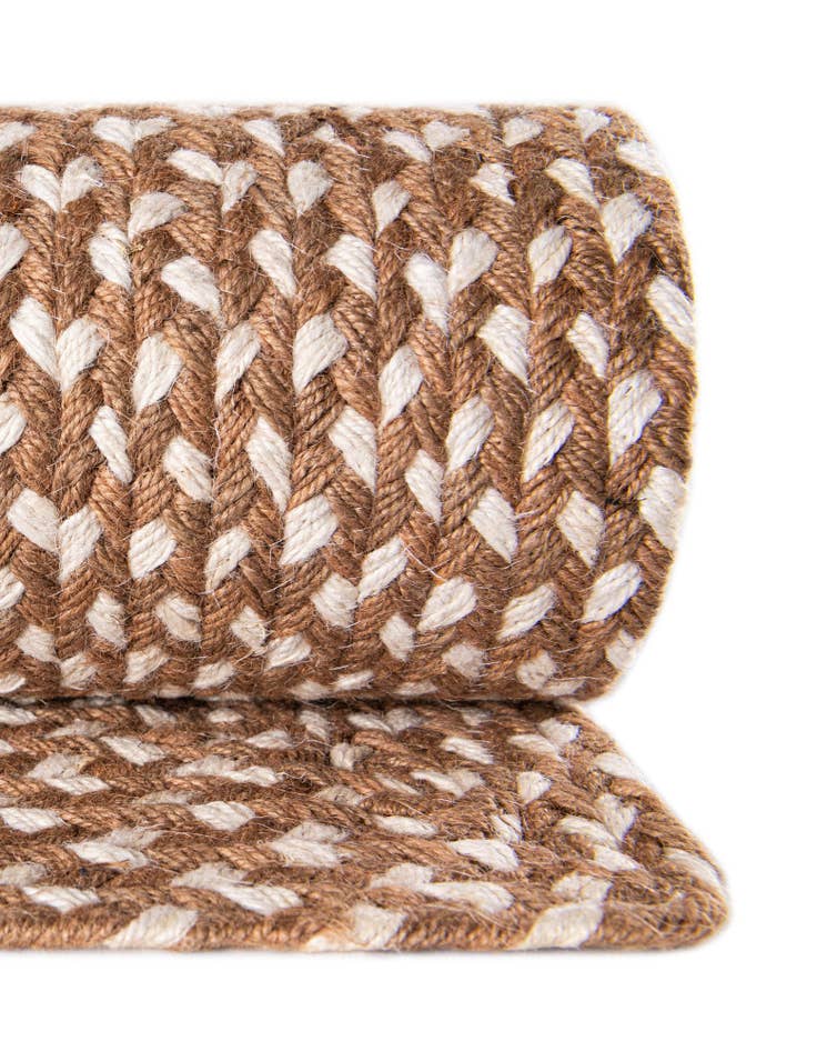 Detail image of  2' x 8'  Hand Tweed Braided Jute Runner Rug