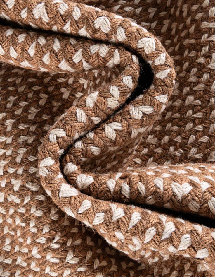 Detail image of  2' x 8'  Hand Tweed Braided Jute Runner Rug