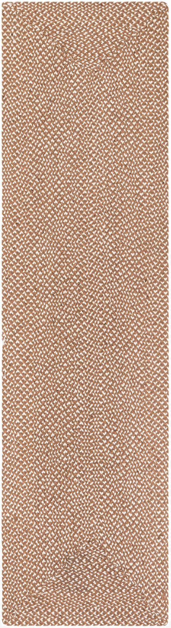  2' 7 x 10'  Hand Tweed Braided Jute Runner Rug