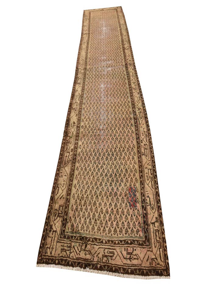 Detail image of  3' 8 x 13' 9  Hand Knotted Ultra Vintage Persian Wool Runner Rug