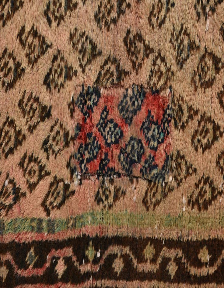 Detail image of  3' 8 x 13' 9  Hand Knotted Ultra Vintage Persian Wool Runner Rug