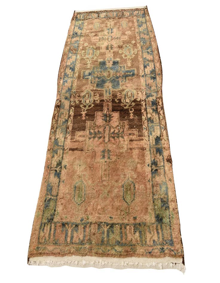 Detail image of  3' 10 x 7' 4  Hand Knotted Ultra Vintage Persian Wool Runner Rug