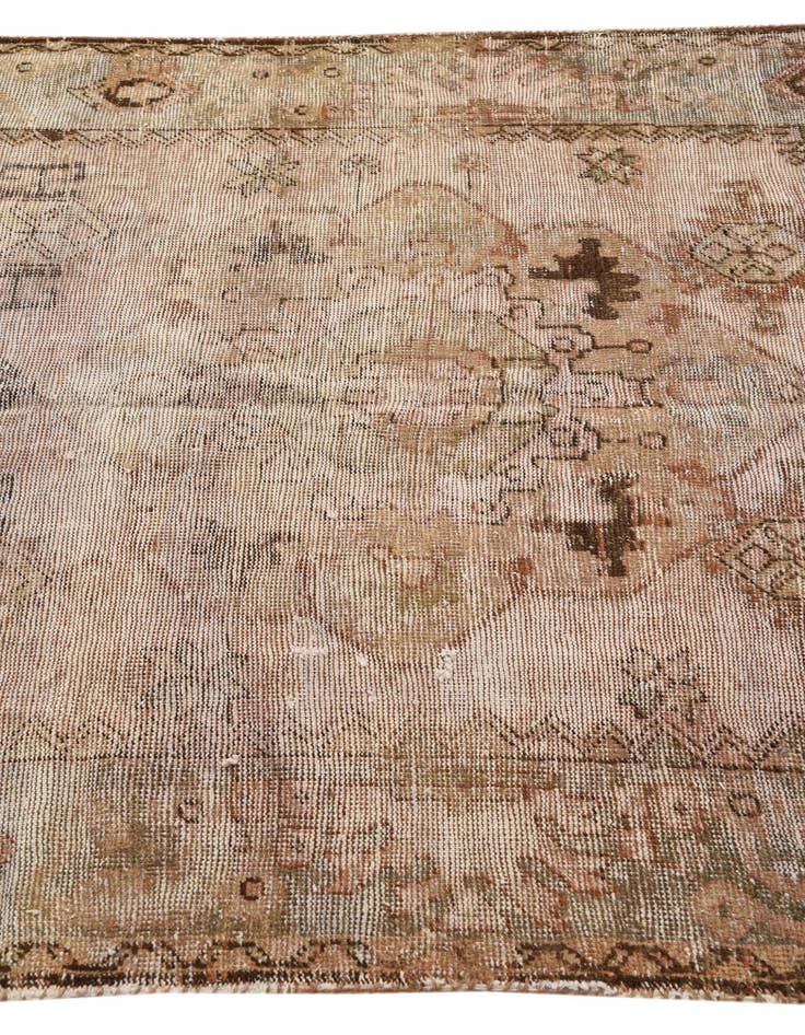 Detail image of  4' 4 x 6' 9  Hand Knotted Ultra Vintage Persian Wool Runner Rug