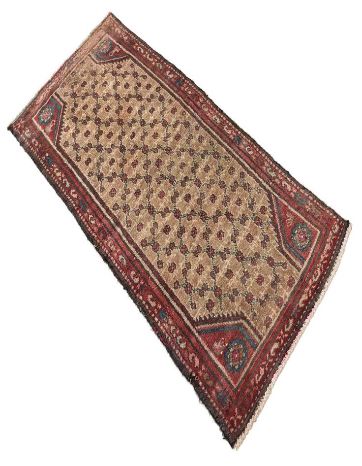 Detail image of  2' 1 x 4' 8  Hand Knotted Ultra Vintage Persian Wool Runner Rug