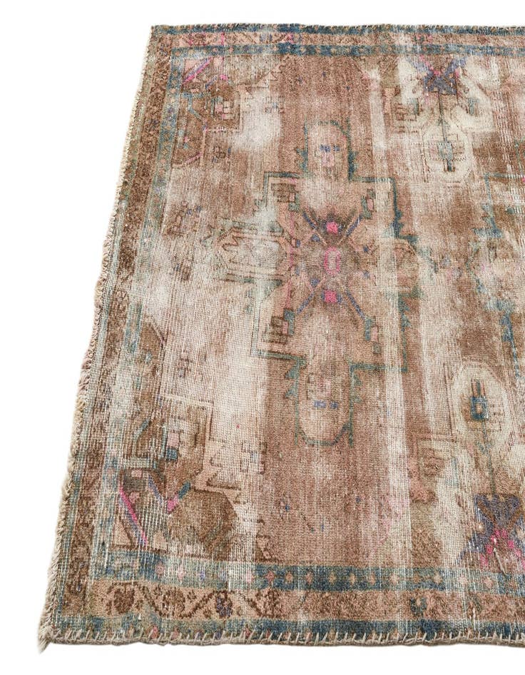 Detail image of  4' x 8' 2  Hand Knotted Ultra Vintage Persian Wool Runner Rug