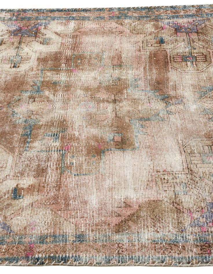 Detail image of  4' x 8' 2  Hand Knotted Ultra Vintage Persian Wool Runner Rug