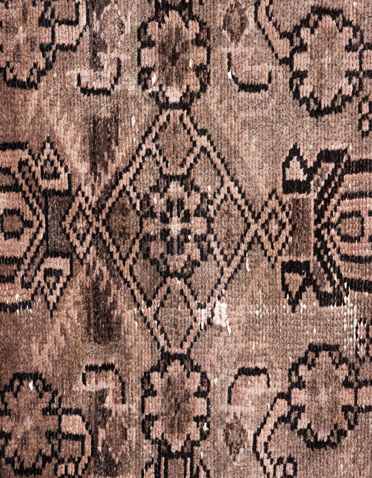 Detail image of  3' 5 x 9' 5  Hand Knotted Ultra Vintage Persian Wool Runner Rug