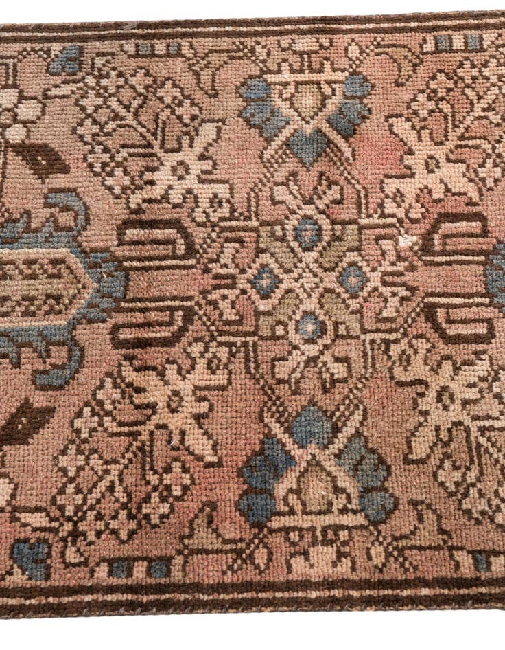 Detail image of  2' 4 x 4' 7  Hand Knotted Ultra Vintage Persian Wool Runner Rug