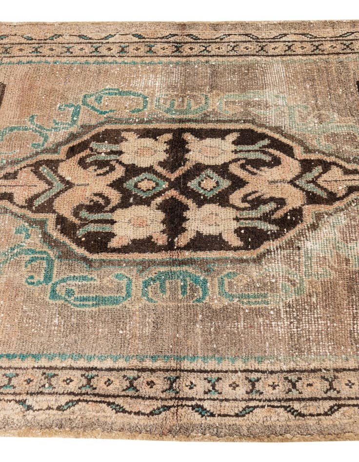 Detail image of  3' 9 x 8' 4  Hand Knotted Ultra Vintage Persian Wool Runner Rug