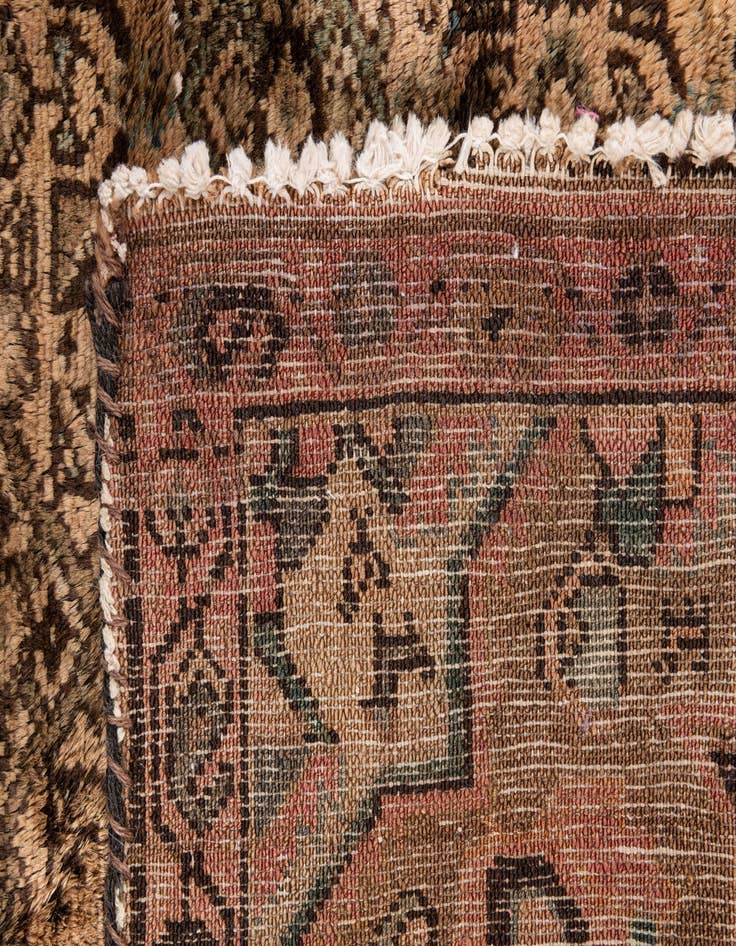 Detail image of  4' 5 x 10'  Hand Knotted Ultra Vintage Persian Wool Runner Rug