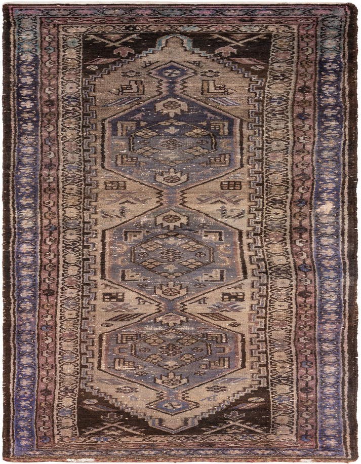  3' 7 x 10' 3  Hand Knotted Ultra Vintage Persian W...