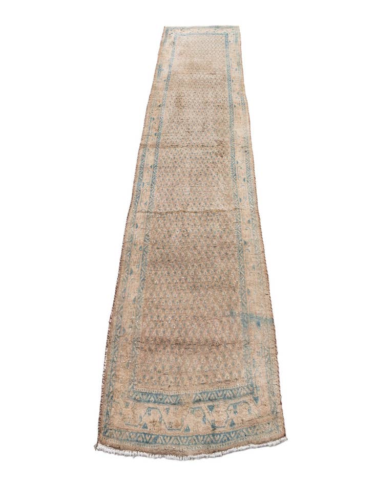 Detail image of  3' 7 x 10' 4  Hand Knotted Ultra Vintage Persian Wool Runner Rug