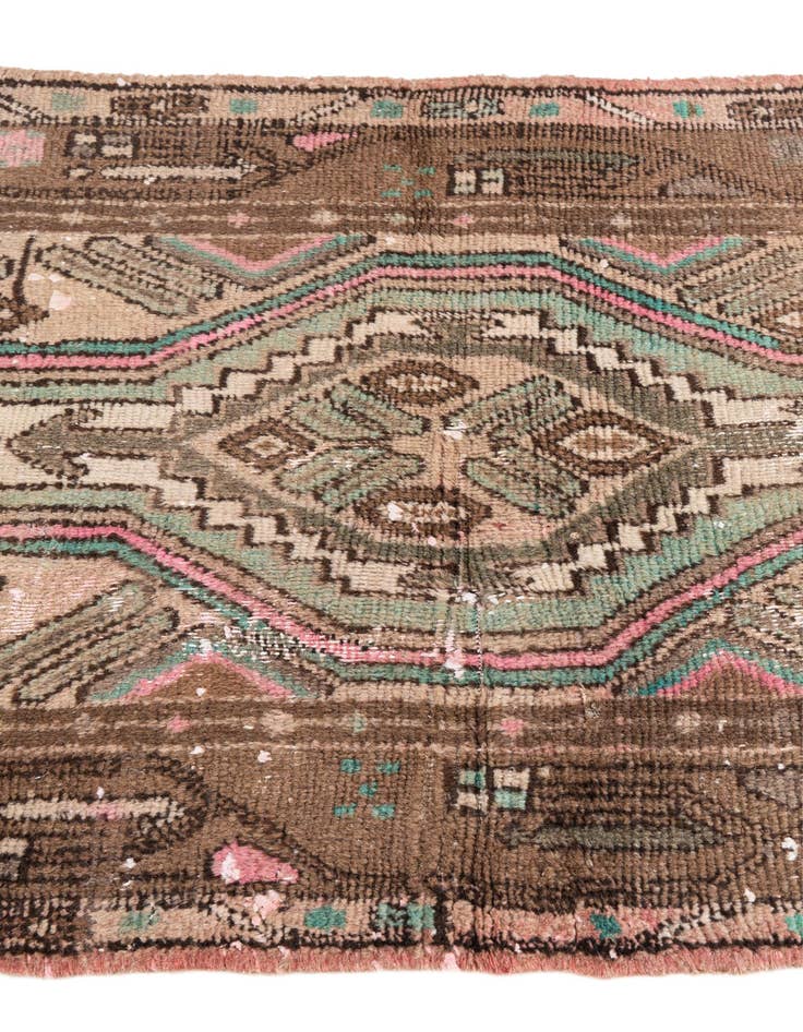 Detail image of  2' 4 x 5' 1  Hand Knotted Ultra Vintage Persian Wool Runner Rug