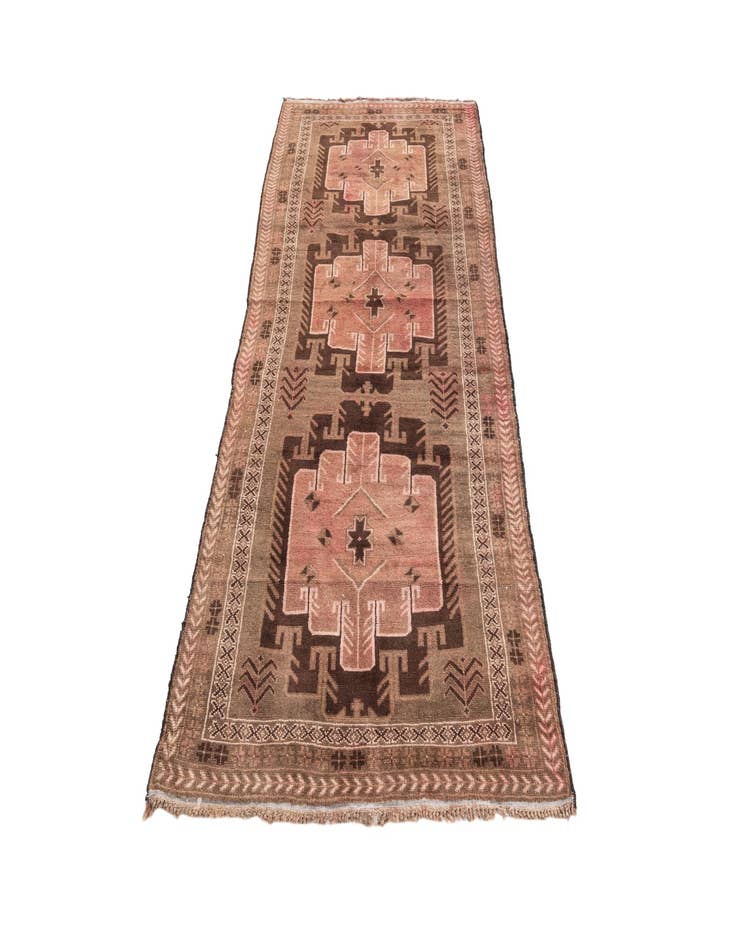 Detail image of  3' 2 x 7' 1  Hand Knotted Ultra Vintage Persian Wool Runner Rug