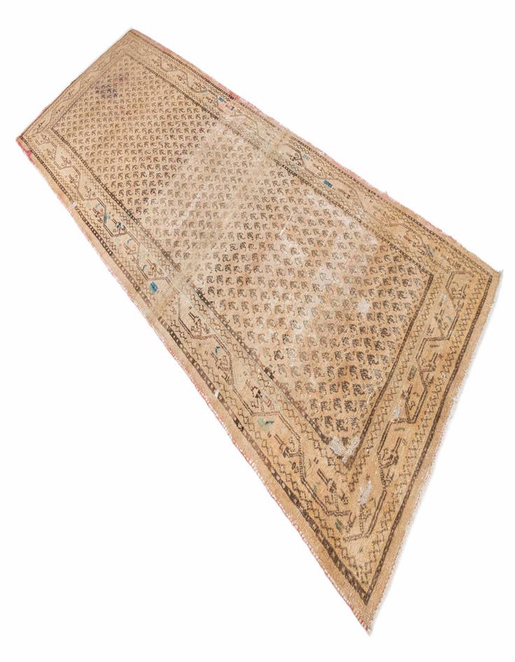 Detail image of  4' 1 x 10' 1  Hand Knotted Ultra Vintage Persian Wool Runner Rug