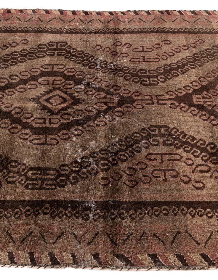 Detail image of  4' 7 x 10' 4  Hand Knotted Ultra Vintage Persian Wool Runner Rug