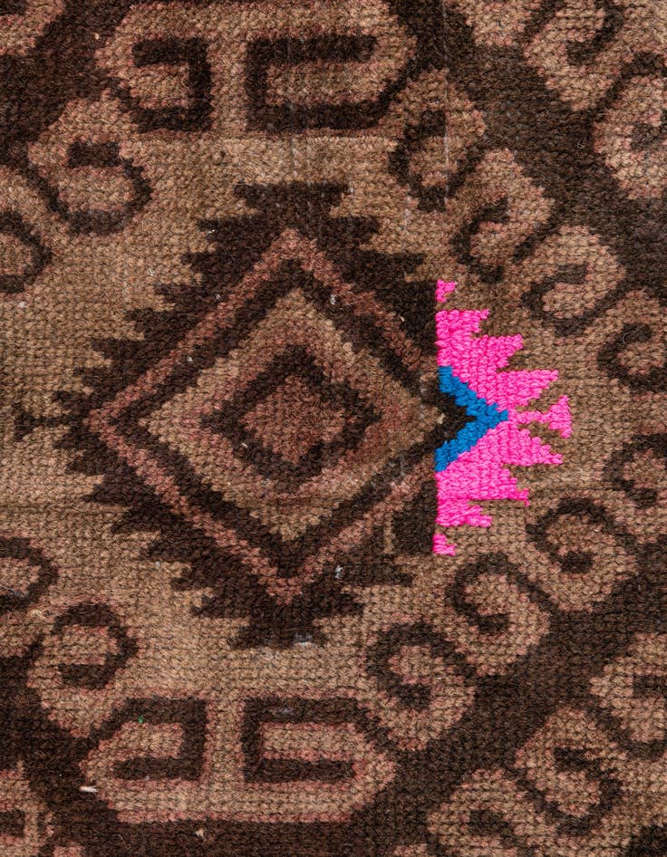 Detail image of  4' 7 x 10' 4  Hand Knotted Ultra Vintage Persian Wool Runner Rug