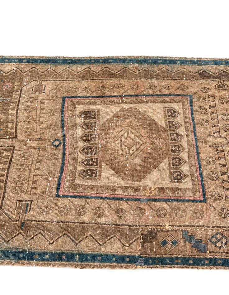 Detail image of  3' 2 x 8' 1  Hand Knotted Ultra Vintage Persian Wool Runner Rug