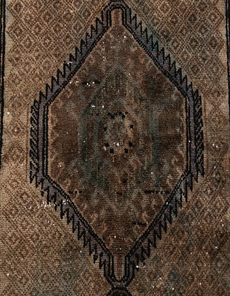 Detail image of  3' 7 x 7' 9  Hand Knotted Ultra Vintage Persian Wool Runner Rug