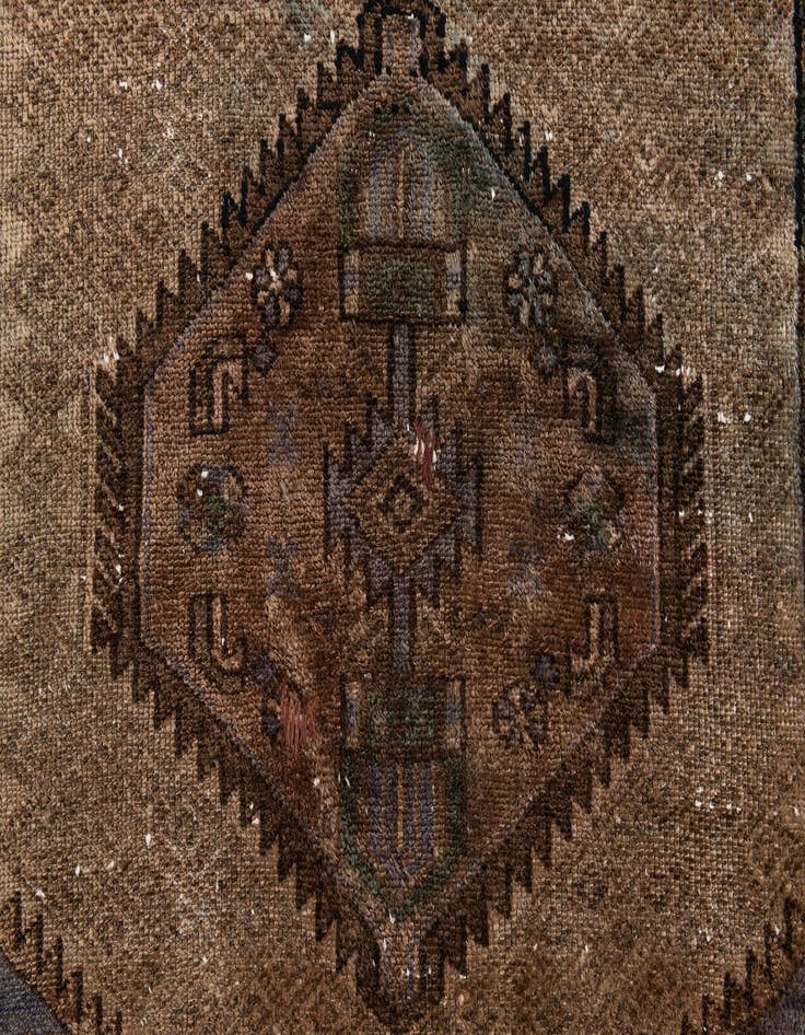 Detail image of  3' 7 x 7' 9  Hand Knotted Ultra Vintage Persian Wool Runner Rug