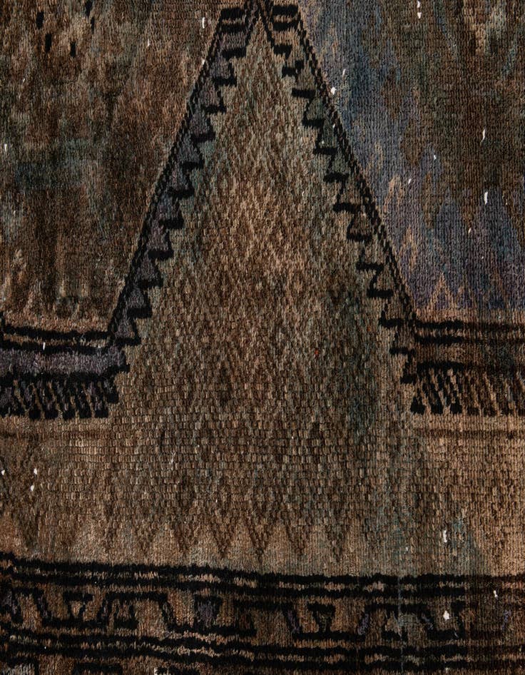 Detail image of  3' 7 x 7' 9  Hand Knotted Ultra Vintage Persian Wool Runner Rug