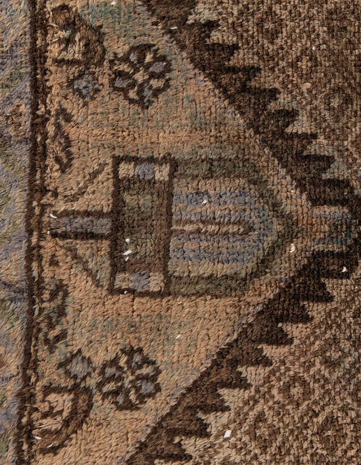 Detail image of  3' 7 x 7' 9  Hand Knotted Ultra Vintage Persian Wool Runner Rug
