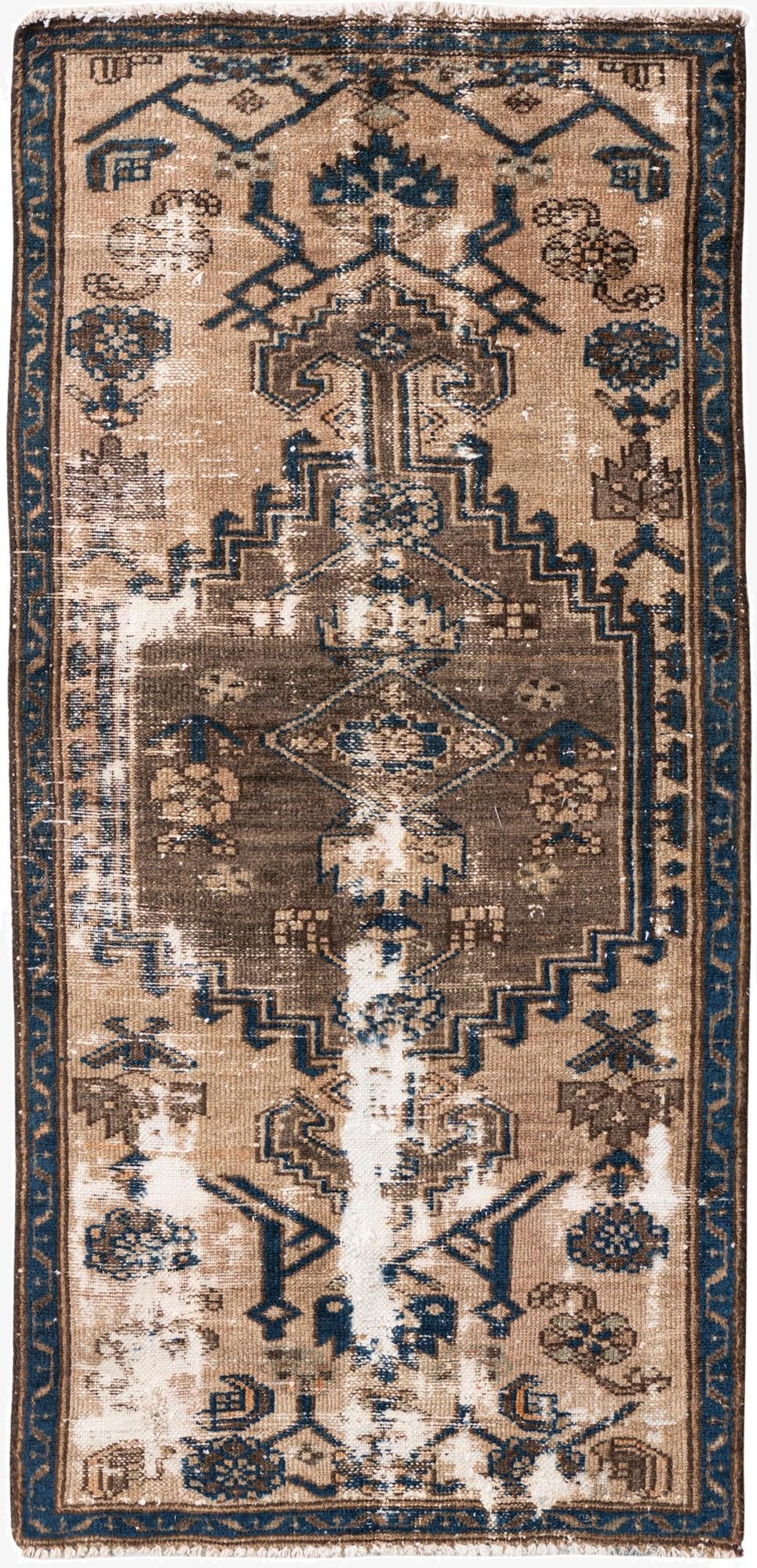  2' 6 x 5' 5  Hand Knotted Ultra Vintage Persian Wool Runner Rug