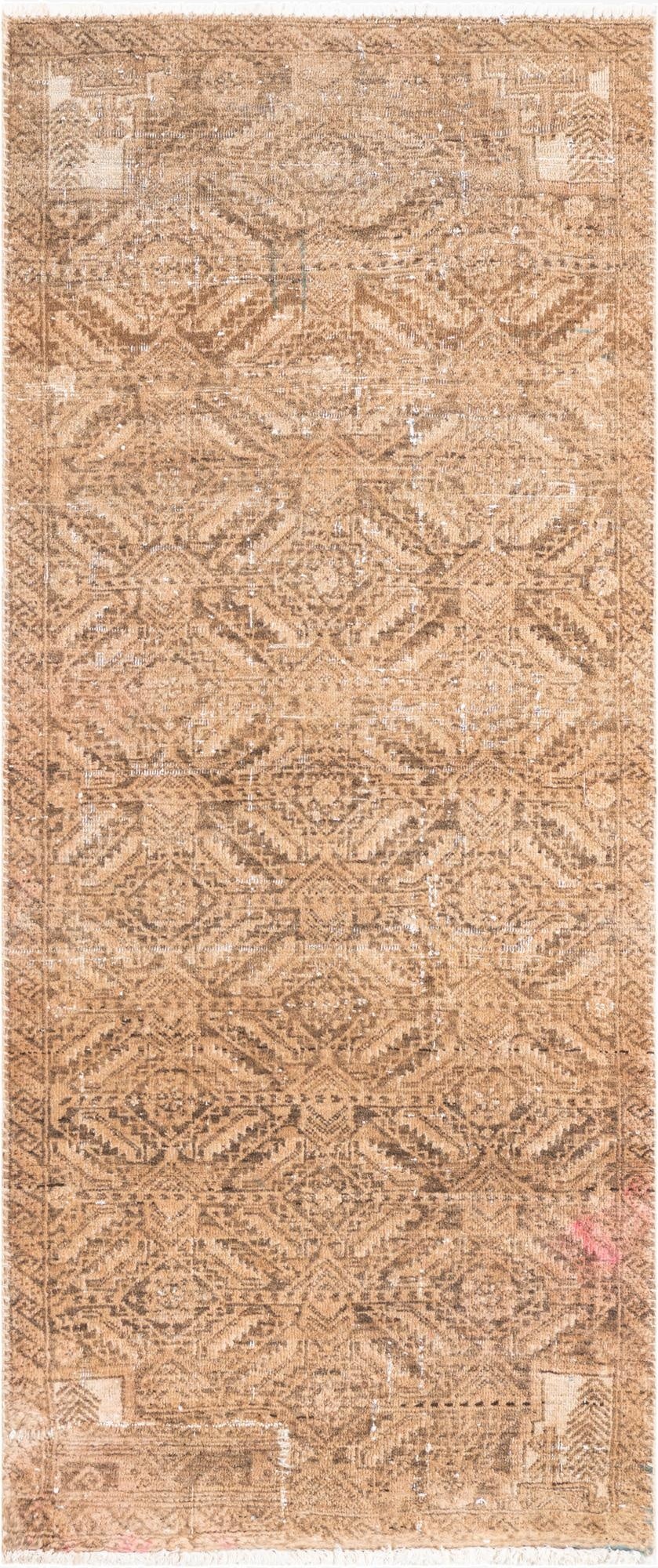  2' 4 x 5' 5  Hand Knotted Ultra Vintage Persian Wool Runner Rug