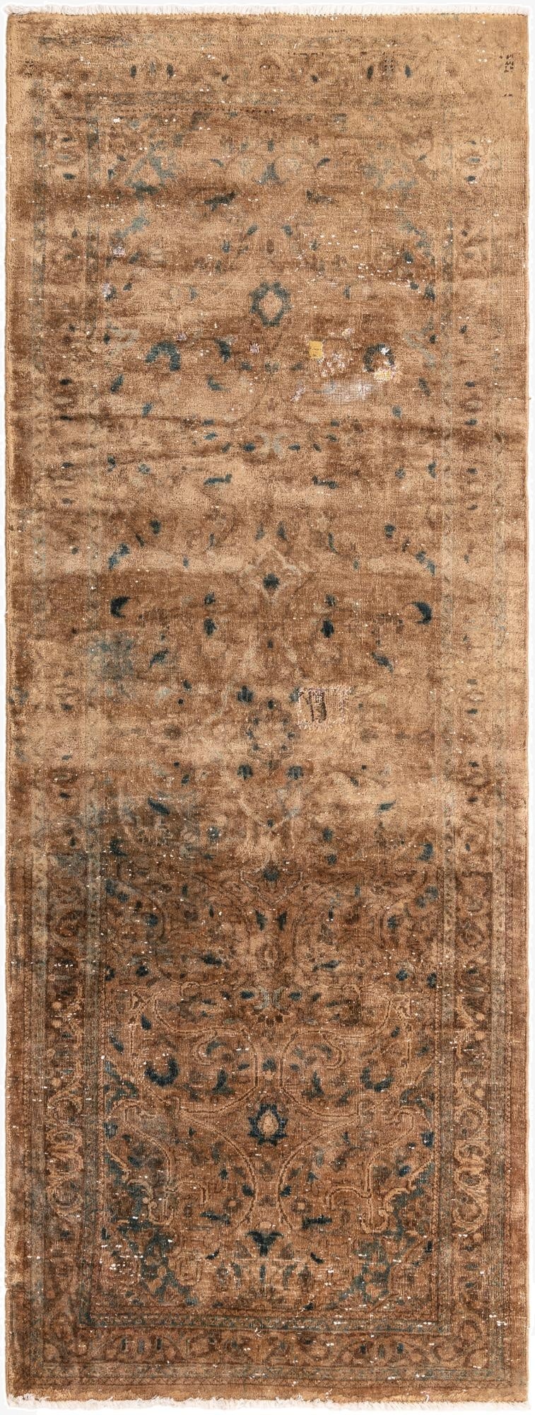  3' 8 x 10'  Hand Knotted Ultra Vintage Persian Wool Runner Rug