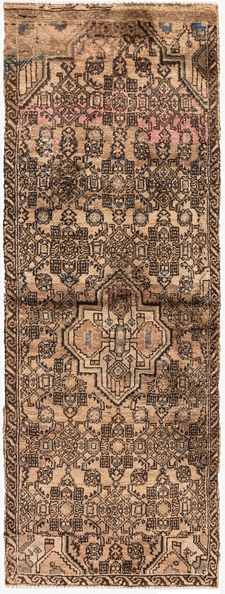  2' 6 x 6' 8  Hand Knotted Ultra Vintage Persian Wool Runner Rug