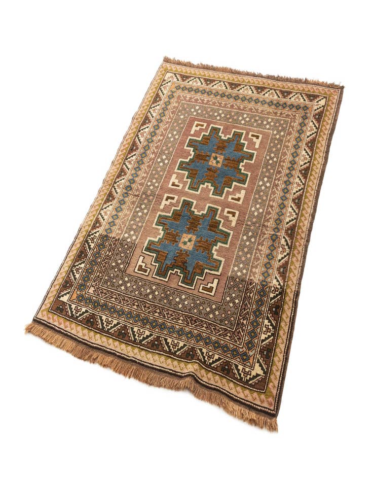 Detail image of  3' 9 x 4' 10  Hand Knotted Balouch Wool Square Rug