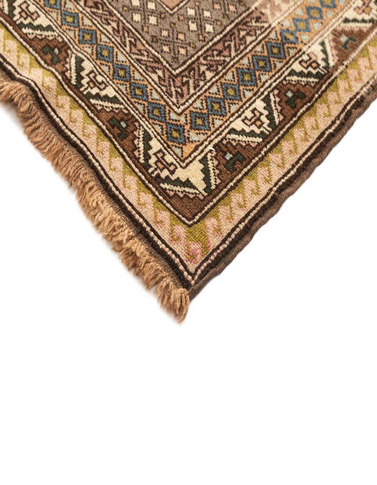 Detail image of  3' 9 x 4' 10  Hand Knotted Balouch Wool Square Rug