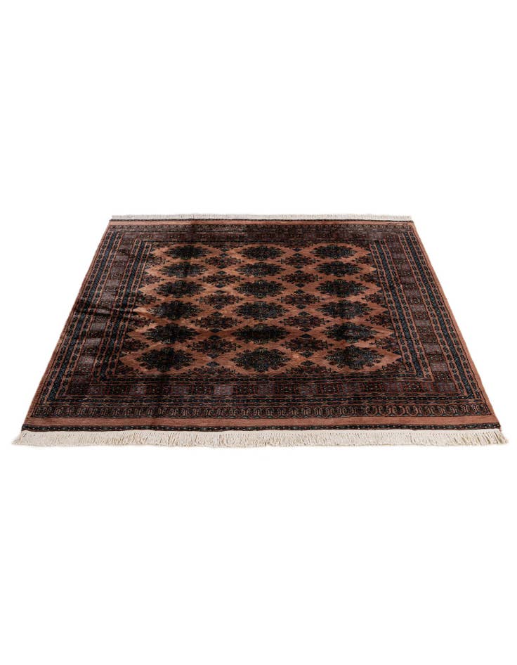 Detail image of  6' 2 x 6' 4  Hand Knotted Bokhara Oriental Wool Square Rug