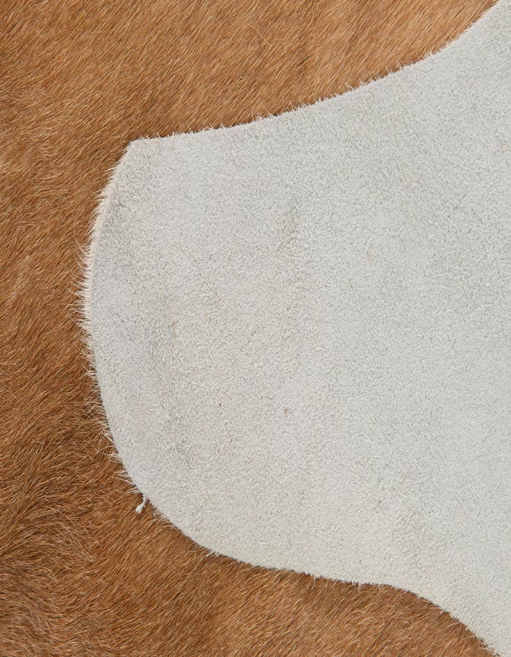 Detail image of  5' 2 x 5' 4 Cowhide Leather Square Rug