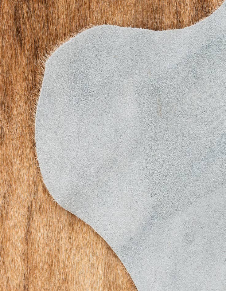 Detail image of  4' 1 x 4' 4 Cowhide Leather Square Rug