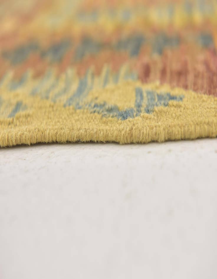 Detail image of  3' x 3' 6  Hand Woven Kilim Maymana Wool Square Rug