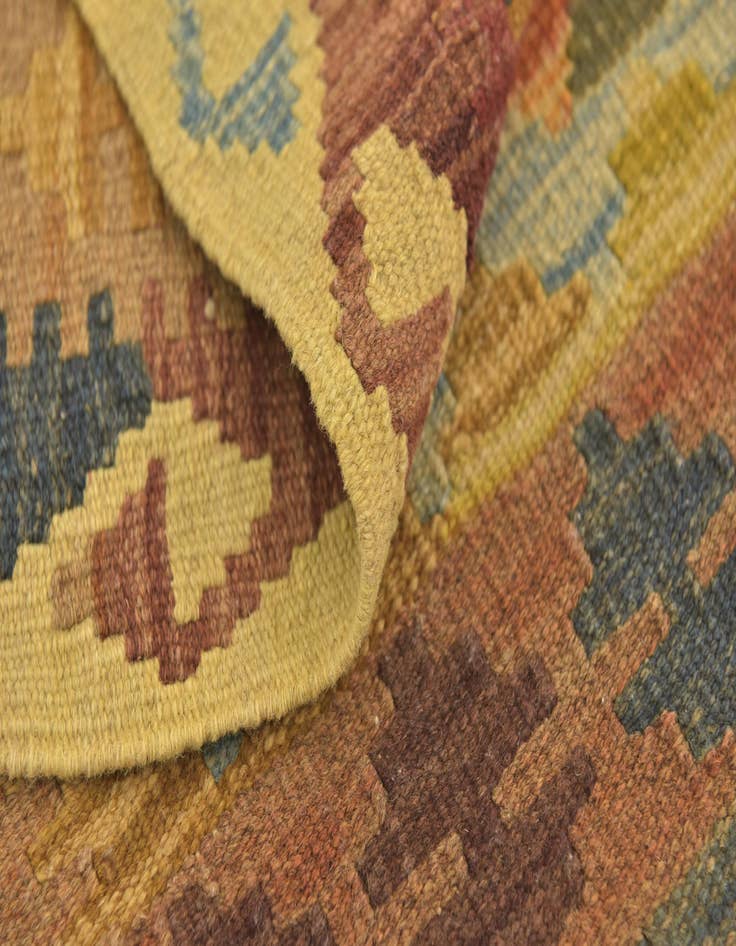 Detail image of  3' x 3' 6  Hand Woven Kilim Maymana Wool Square Rug