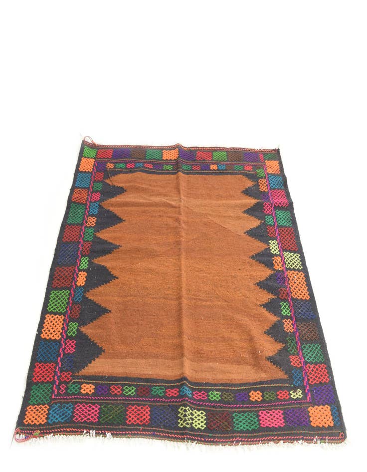 Detail image of  3' 10 x 4' 1  Hand Woven Kilim Modern Wool Square Rug