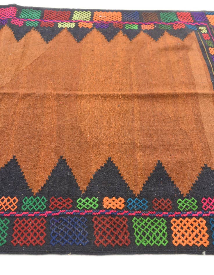 Detail image of  3' 10 x 4' 1  Hand Woven Kilim Modern Wool Square Rug