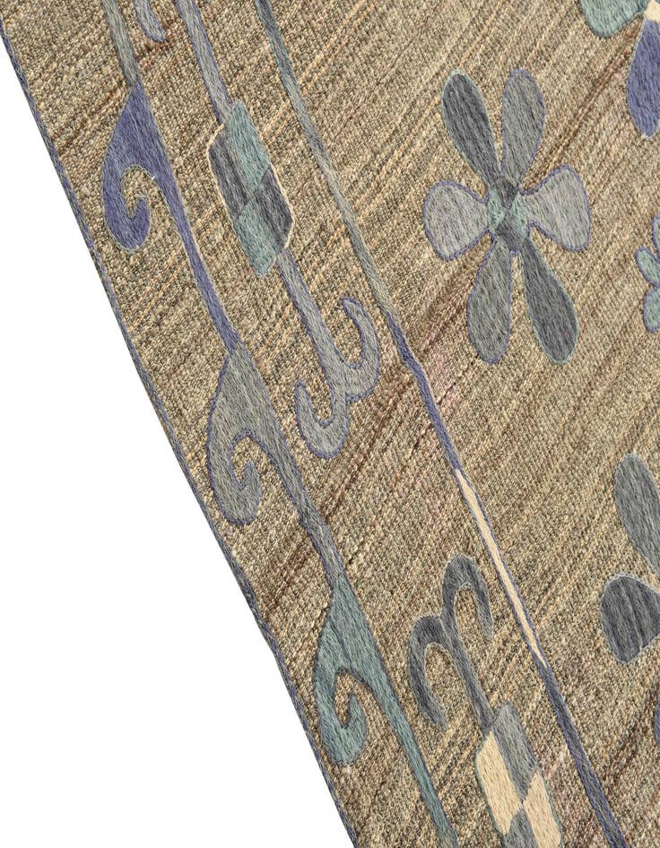 Detail image of  5' 5 x 5' 7  Hand Woven Kilim Suzani Wool Square Rug