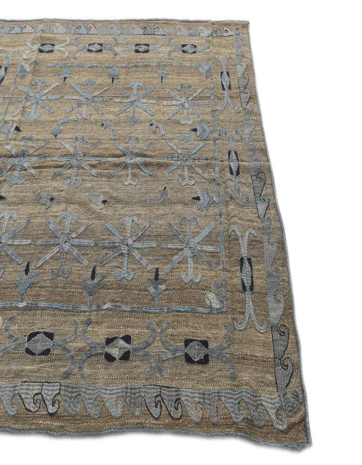 Detail image of 5' 9 x 6' 2 Hand Woven Kilim Suzani Wool Square Rug