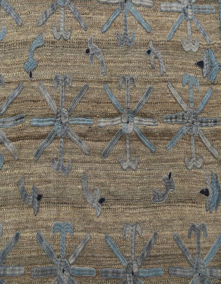 Detail image of 5' 9 x 6' 2 Hand Woven Kilim Suzani Wool Square Rug