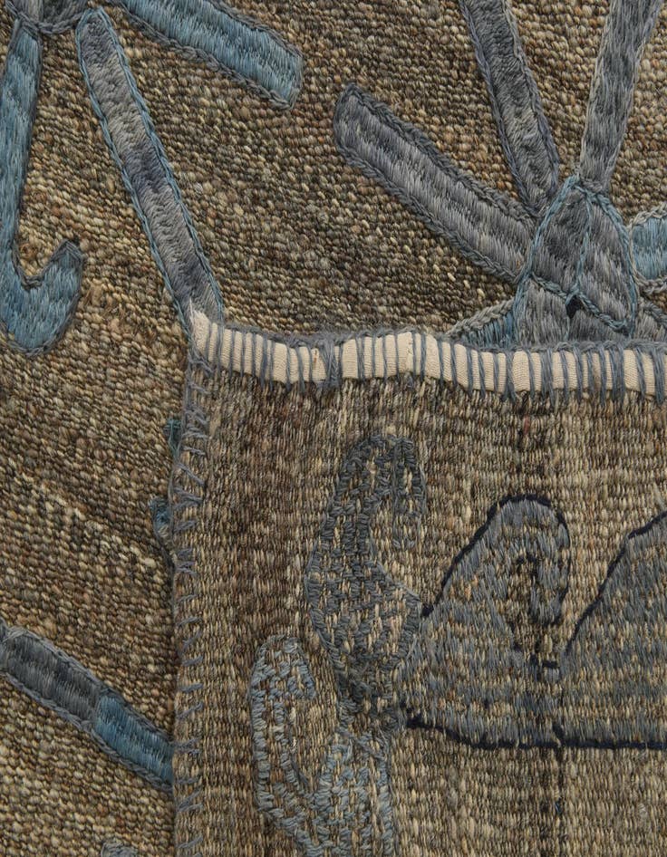 Detail image of 5' 9 x 6' 2 Hand Woven Kilim Suzani Wool Square Rug