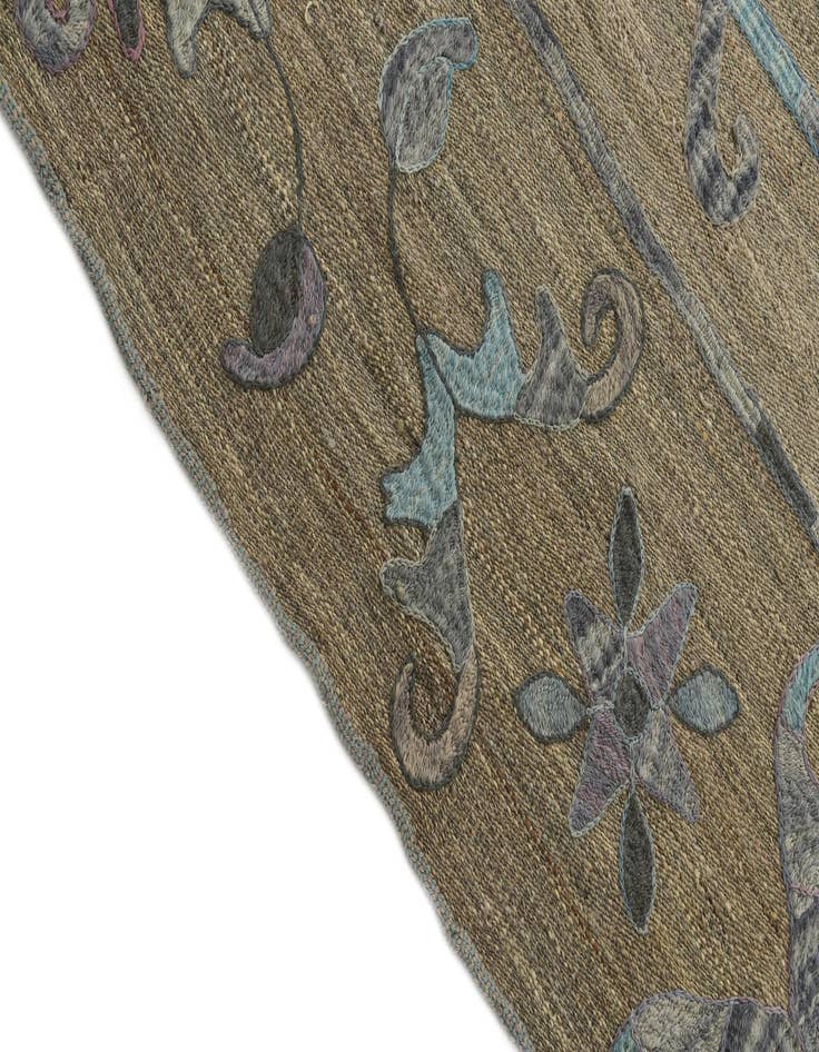 Detail image of  5' 2 x 6' 5  Hand Woven Kilim Suzani Wool Square Rug