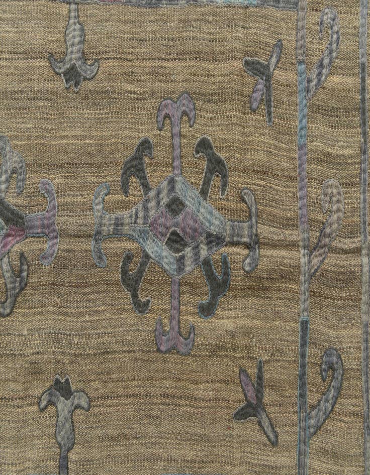 Detail image of  5' 2 x 6' 5  Hand Woven Kilim Suzani Wool Square Rug