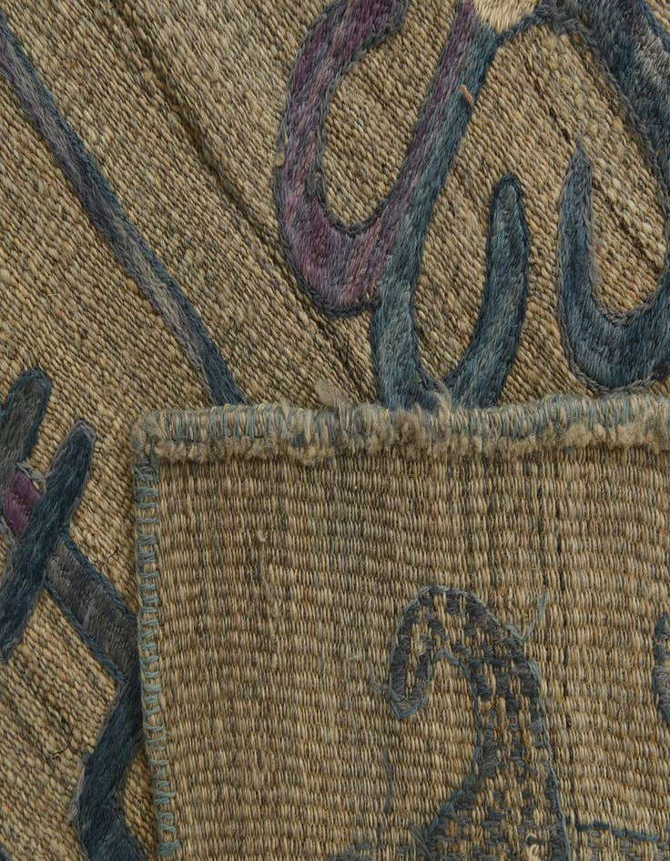 Detail image of  6' x 7' 1  Hand Woven Kilim Suzani Wool Square Rug