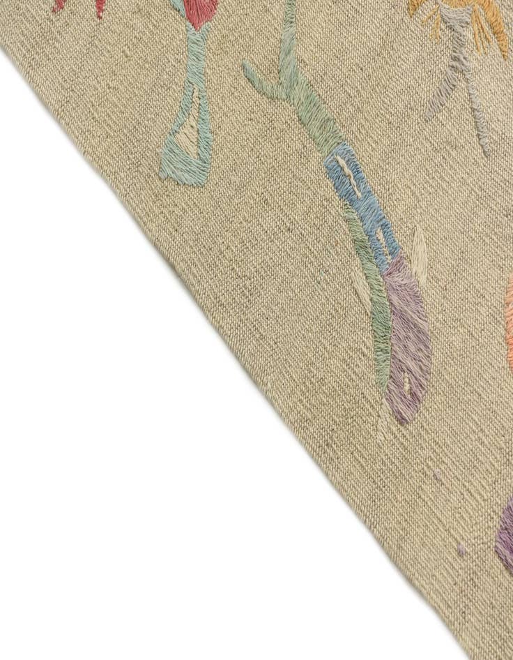 Detail image of  8' 7 x 9'  Hand Woven Kilim Suzani Wool Square Rug