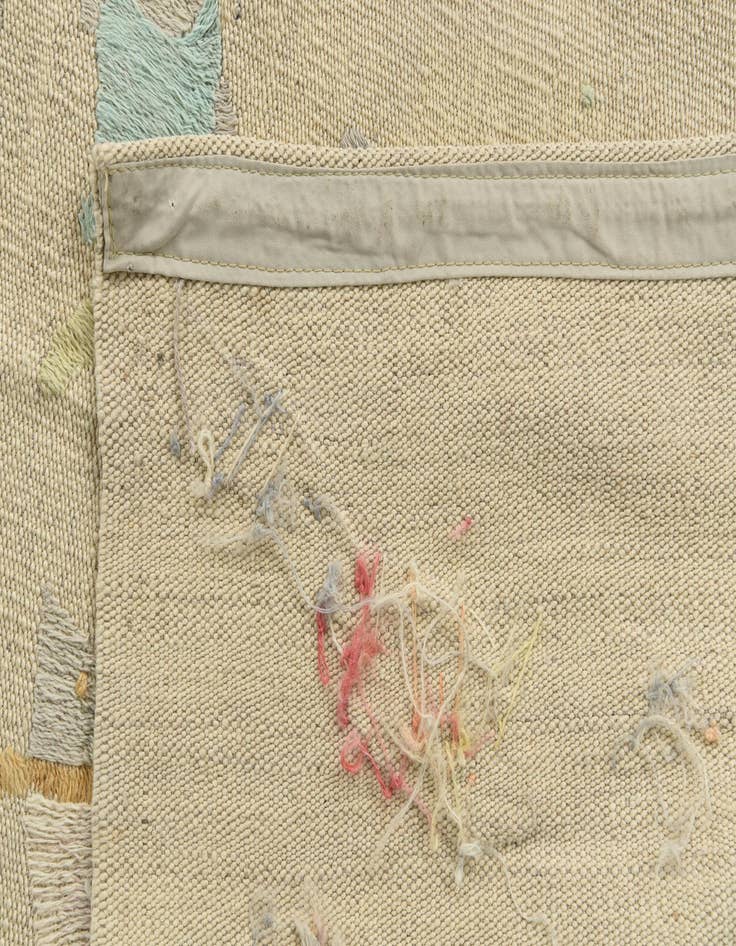 Detail image of  8' 7 x 9'  Hand Woven Kilim Suzani Wool Square Rug