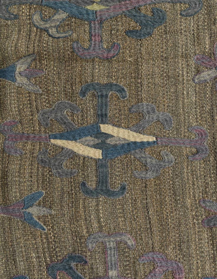 Detail image of  5' 8 x 6' 9  Hand Woven Kilim Suzani Wool Square Rug