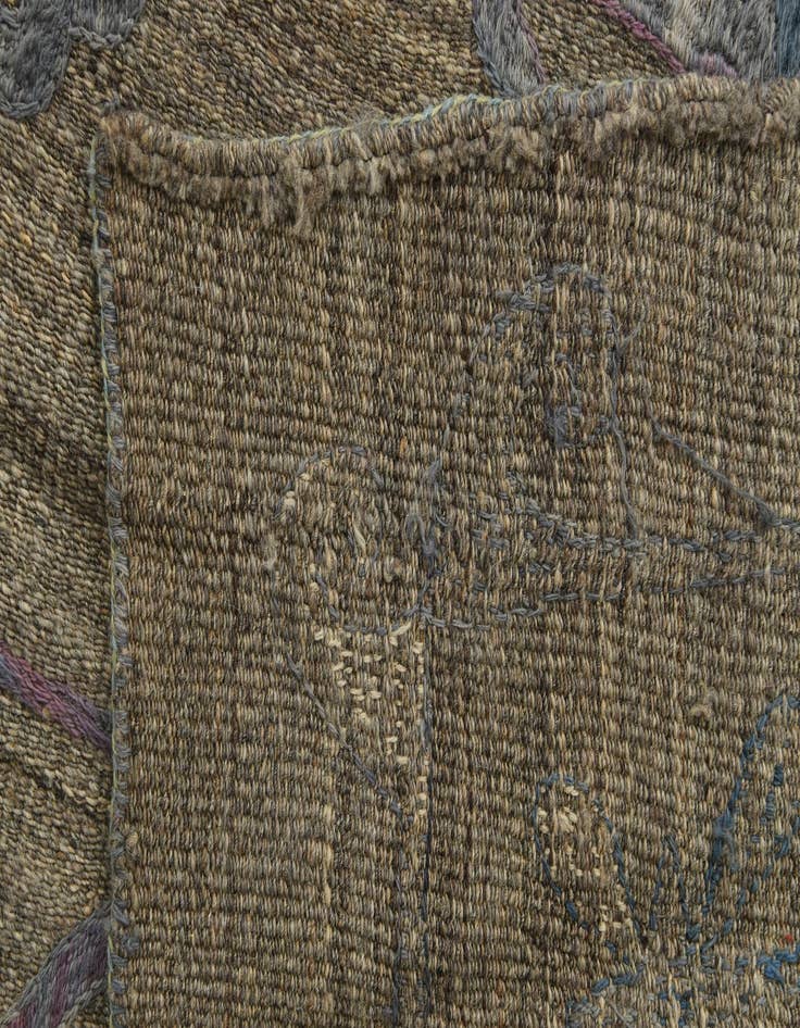 Detail image of  5' 8 x 6' 9  Hand Woven Kilim Suzani Wool Square Rug